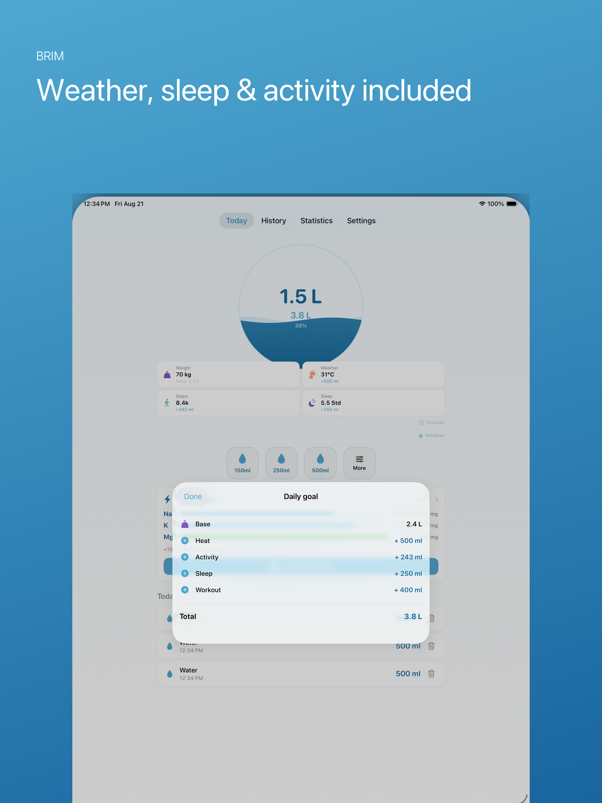 Brim - Smart Water Tracker screenshot 9
