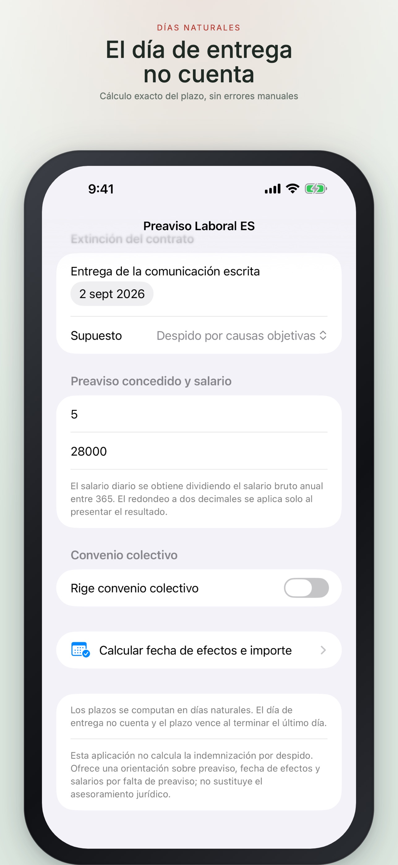 Screenshot 2 of Preaviso Laboral ES