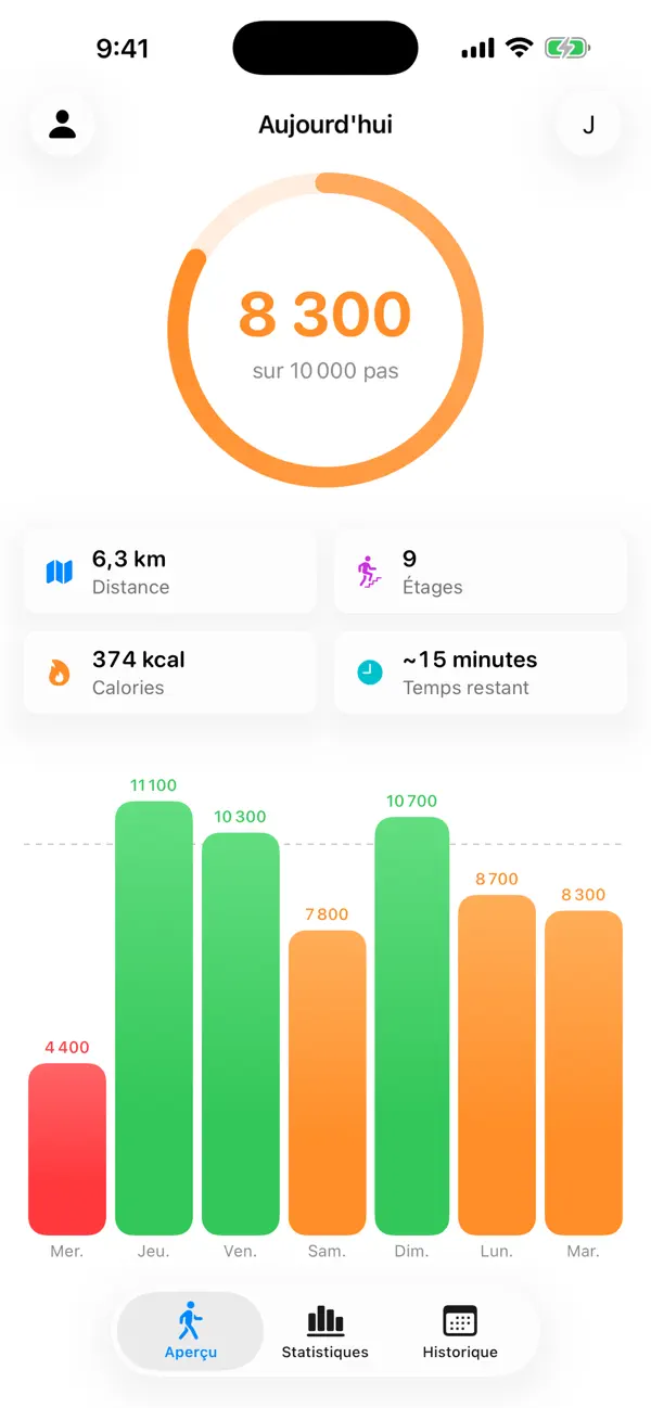 Screenshot #1 pour StepsMeter: Podomètre