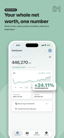WorthTrail - Net Worth Tracker Screenshot 1 of 10