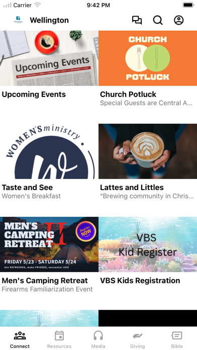 Wellington Church app screenshot