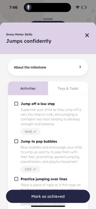 Minimiles Milestone Tracker screenshot 2