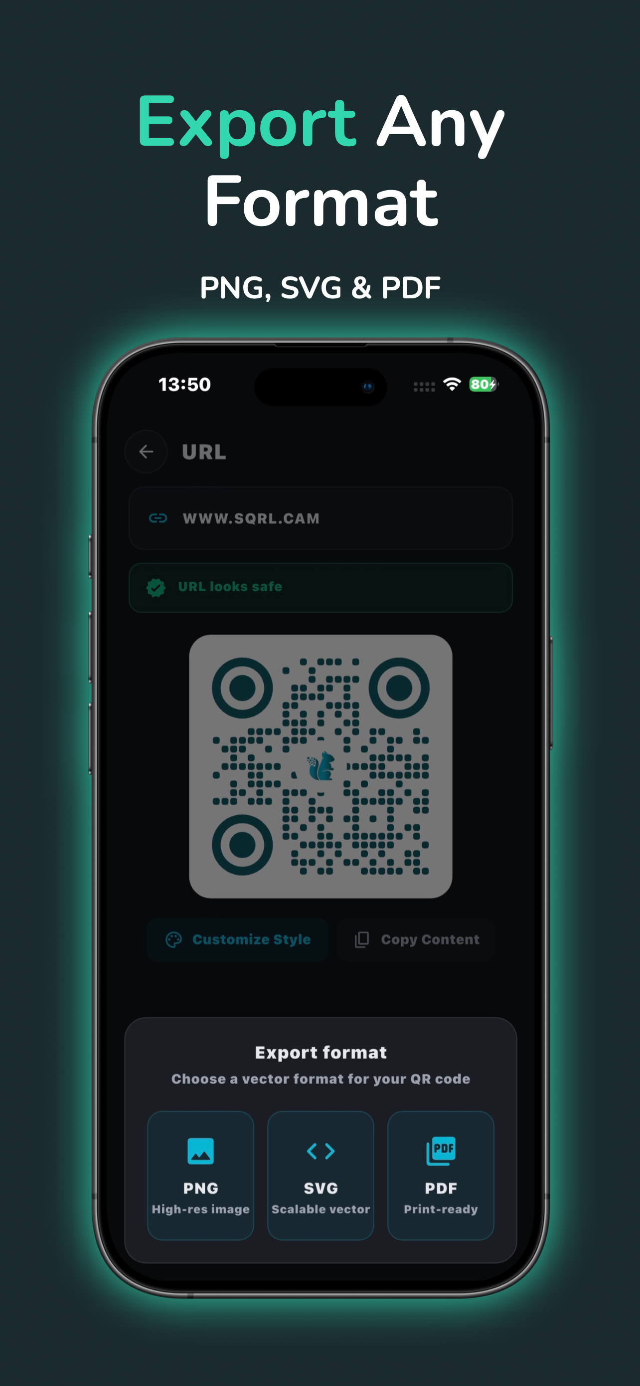 QR Code Reader · Privacy  SQRL