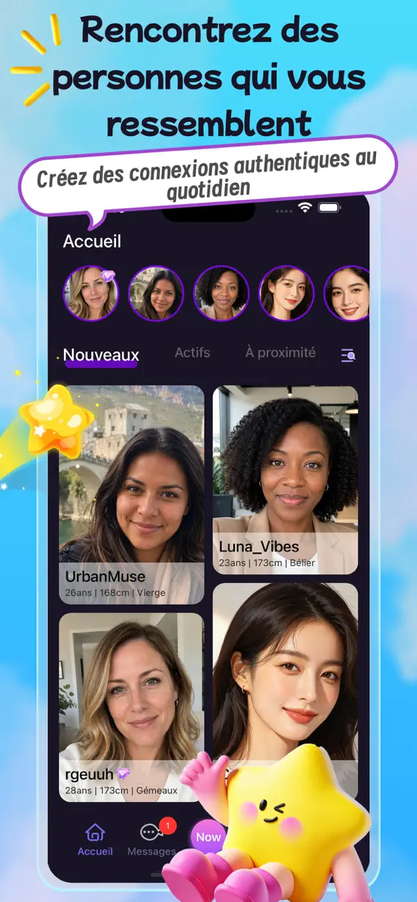 Screenshot #1 pour Rencontres, Tchat, Dating app