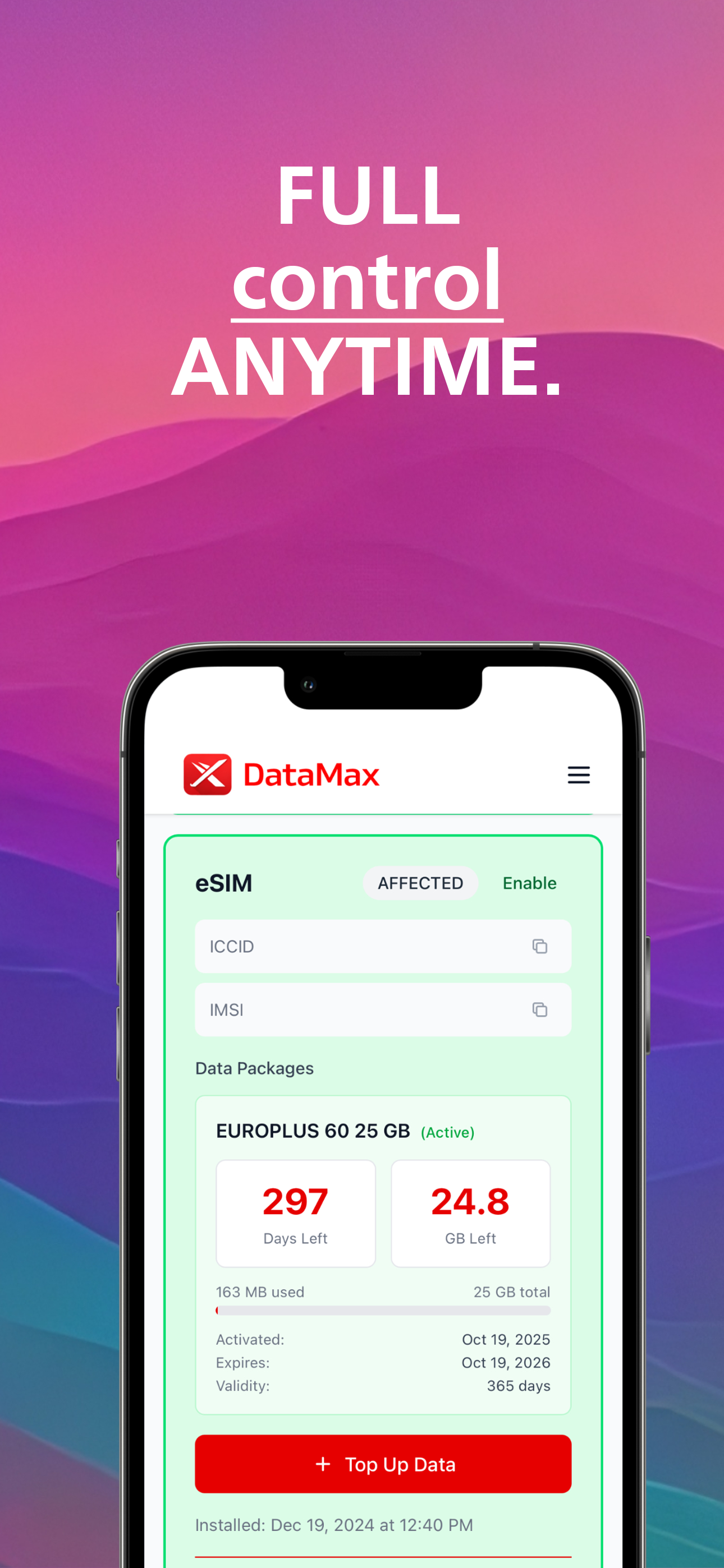 DataMax eSIM Travel & INternet screenshot 3