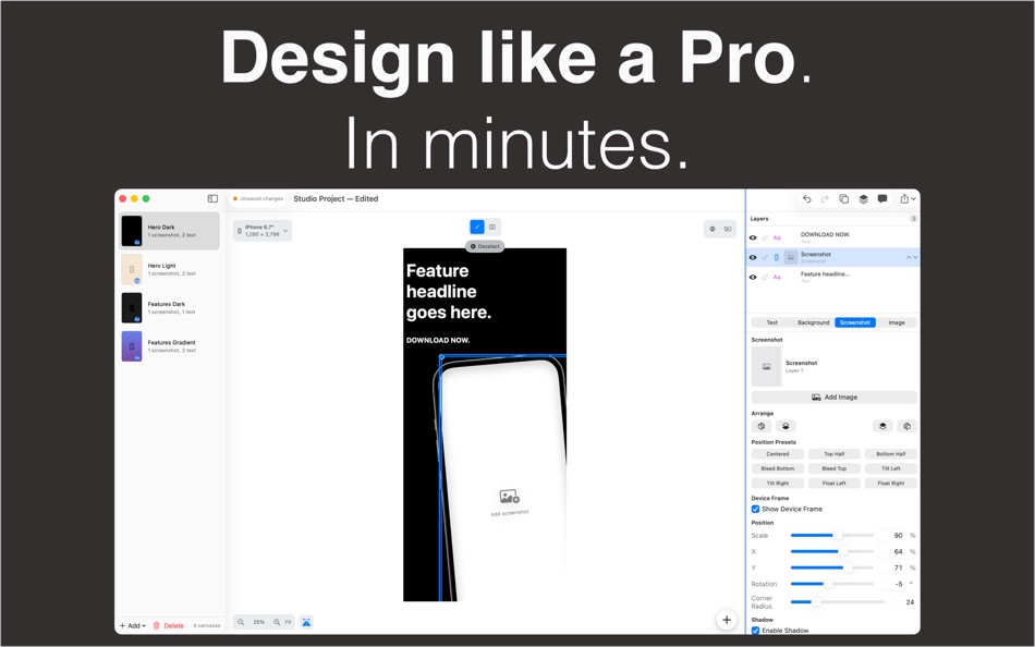 #2. App Screenshots Pro (macOS) Ved: Jeff Cedilla