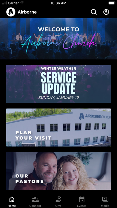 Airborne Church app screenshot