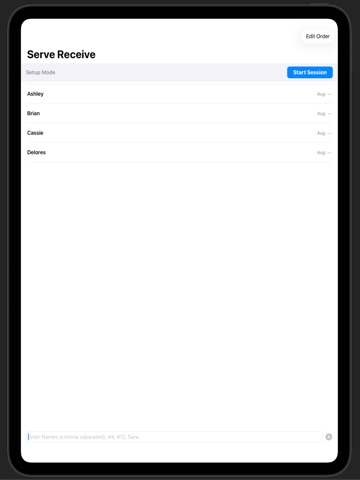 Easy Serve Receive Stats iPad screenshot