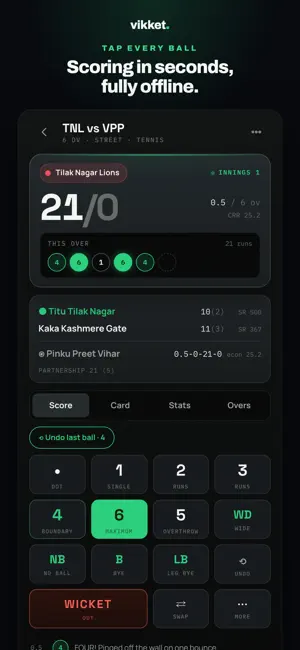 vikket: easy cricket scorer screenshot 1