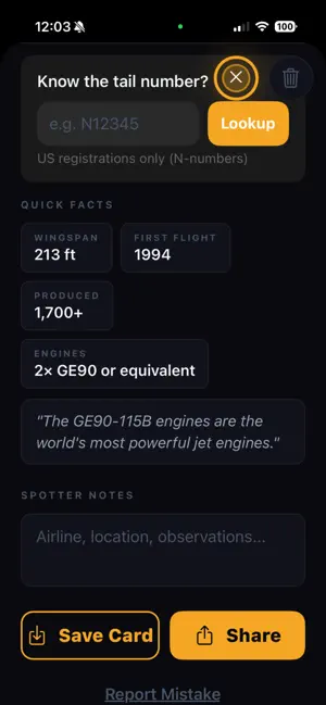 AeroSnap Aircraft Identifier screenshot 3