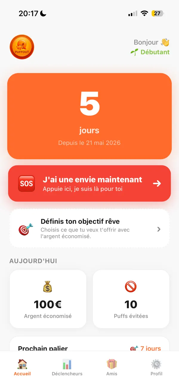Screenshot #1 pour PuffOut - Stop Puff