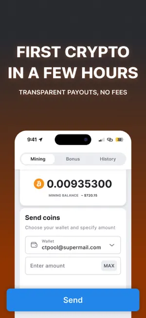 CT Pool: Crypto Mining App screenshot 2