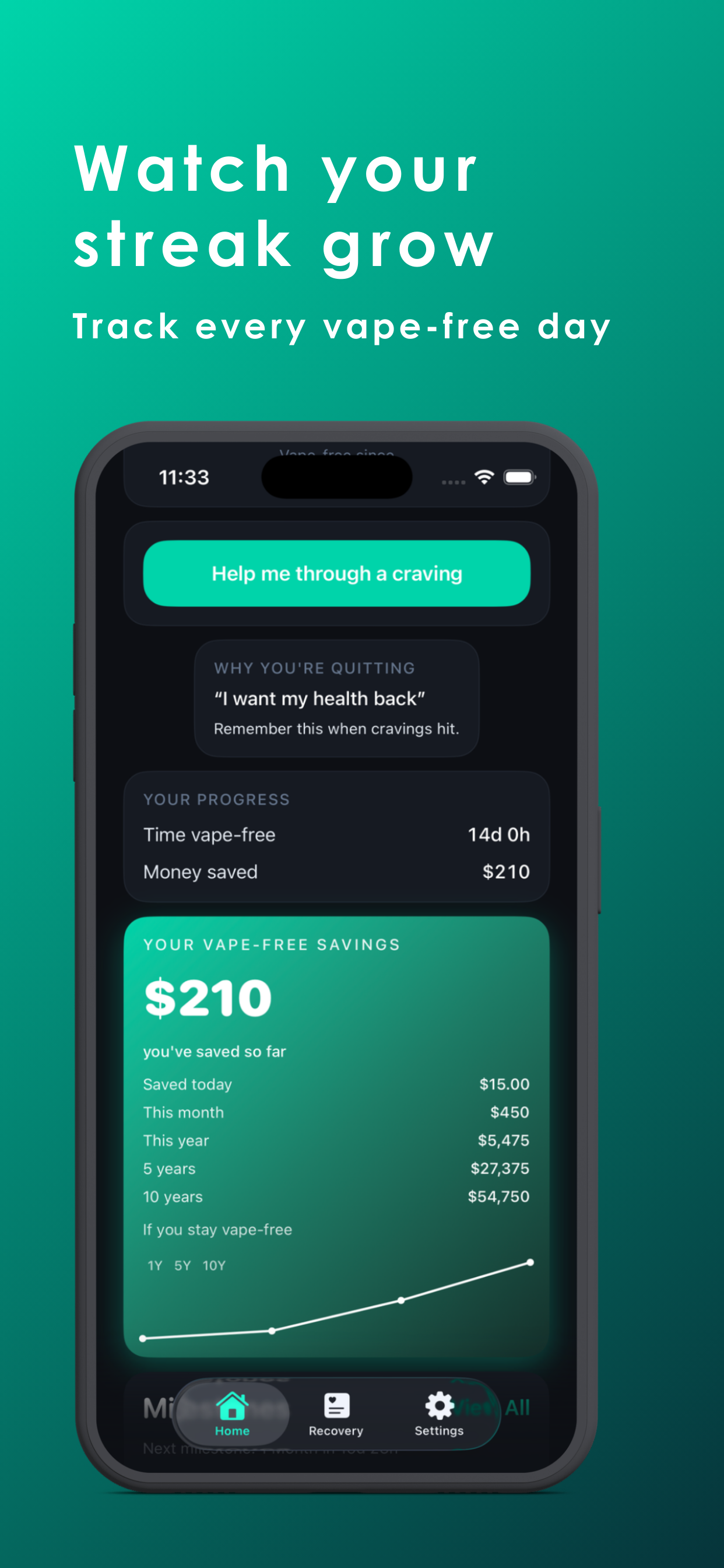 VapeFree – Quit Vaping Tracker screenshot 2