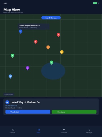 Non-Profit Finder iPad screenshot