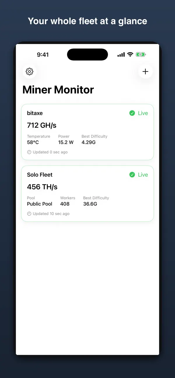 Screenshot #1 pour Miner Monitor
