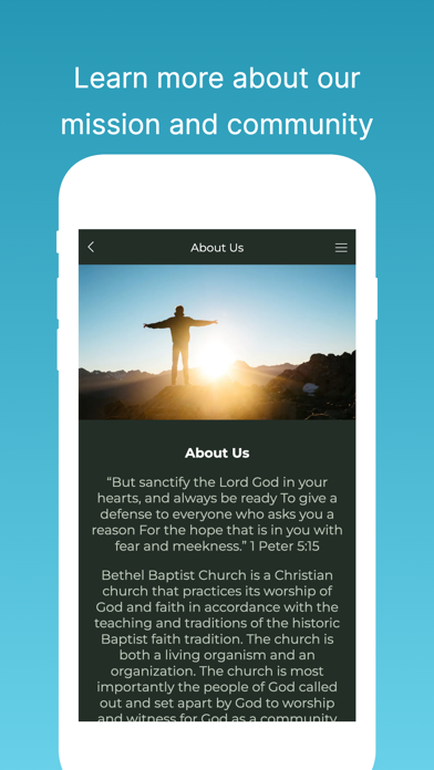 Bethel Baptist Church WP. Screenshot