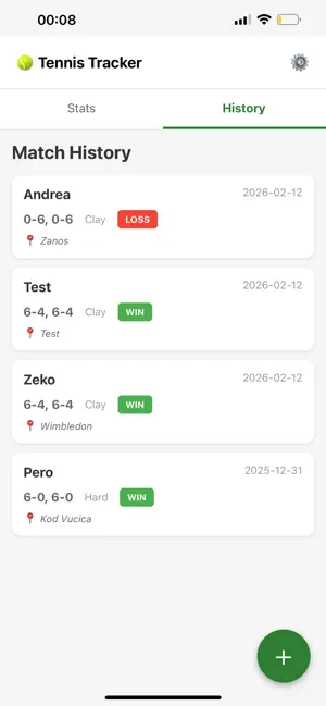 Personal Tennis Match Tracker screenshot 2