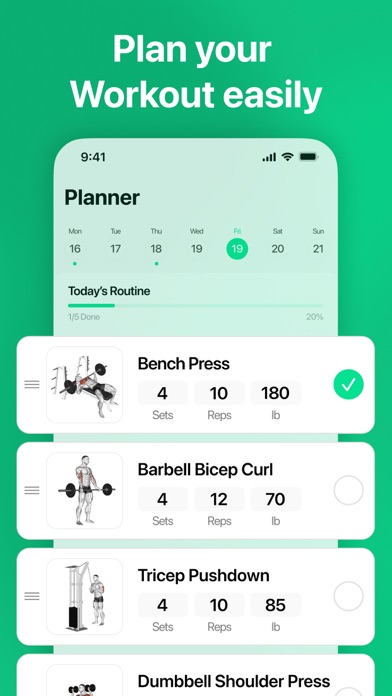 Workout Planner - Gym Tracker Screenshot