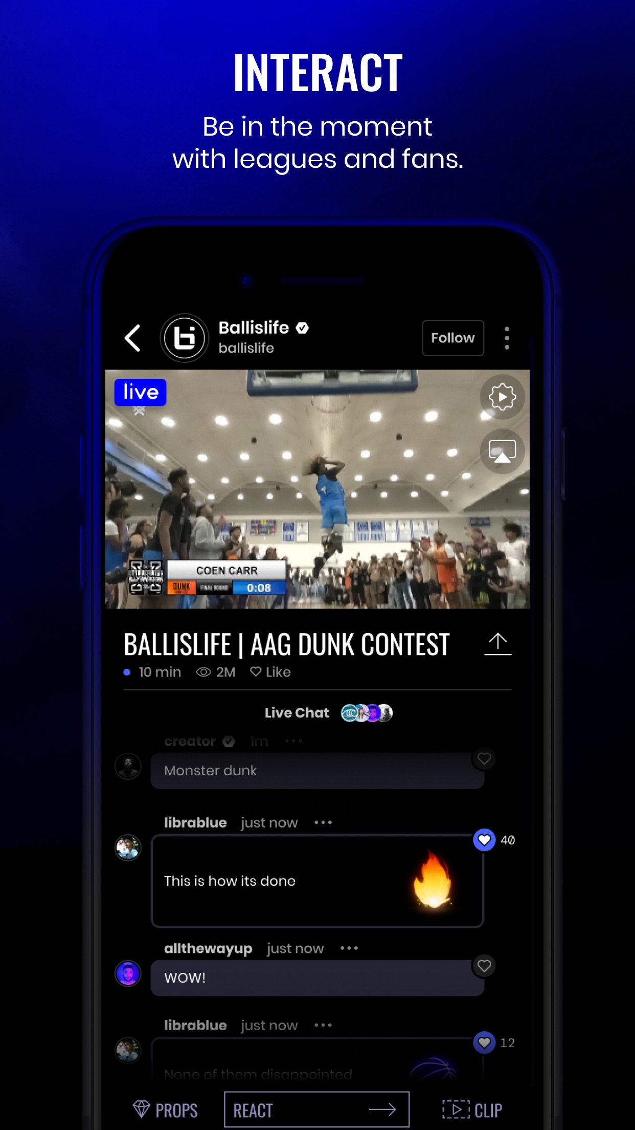 Screenshot do app Caffeine TV: Watch Live Sports