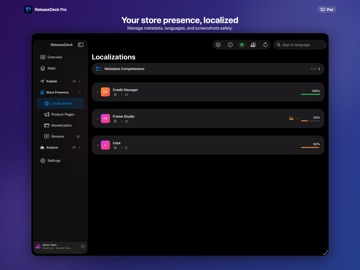 ReleaseDeck Pro iPad screenshot