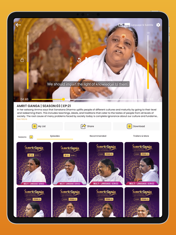 AMRITA LIVE iPad screenshot 4 - Entertainment app
