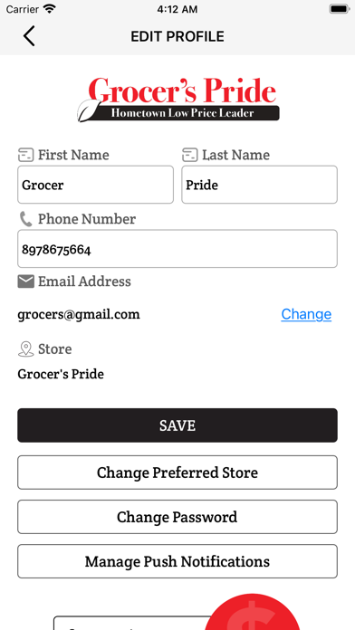 Grocer’s Pride Rewards Screenshot