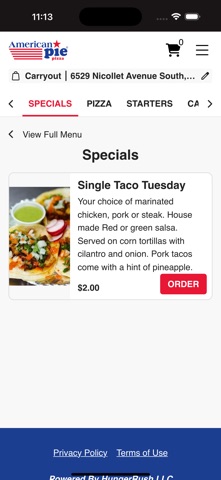 American Pie Pizza App Screenshot 3 of 3