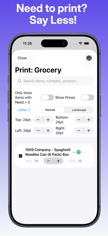 Need List: Inventory Screenshot 4 of 4