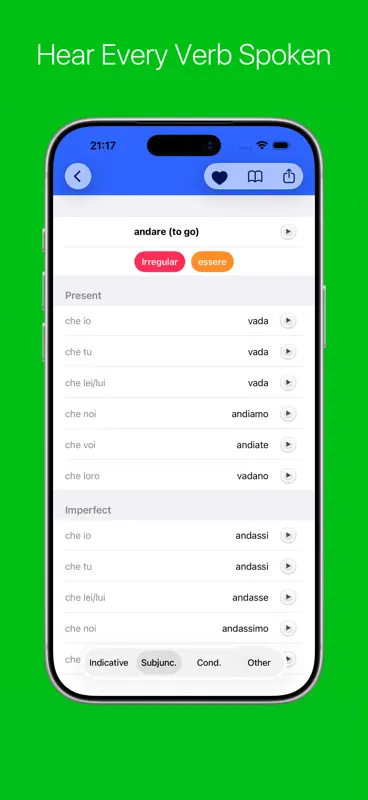 Italian Verb Conjugator Pro screenshot 2 of 9