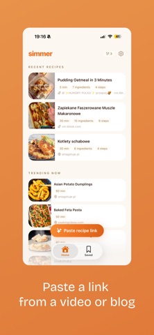 simmer: step by step cooking iPhone screenshot