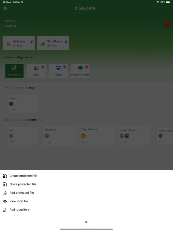 SkyDRM iPad screenshot 5 - Productivity app