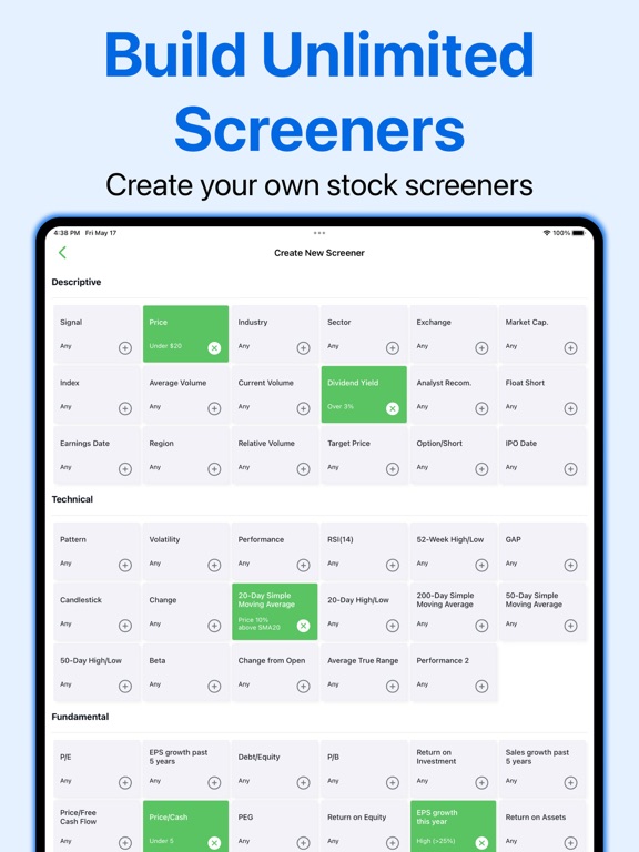 Stock Scanner Screener AI iPad screenshot 6 - Finance app
