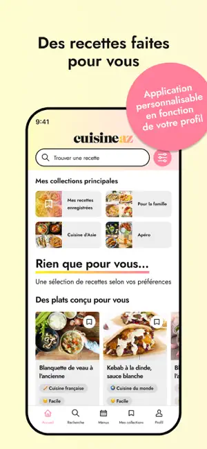 CuisineAZ : Recettes & Menus iPhone screenshot 1