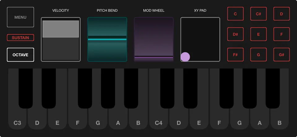 Capture d'écran de KeyPad MIDI Controller sur iPhone 1