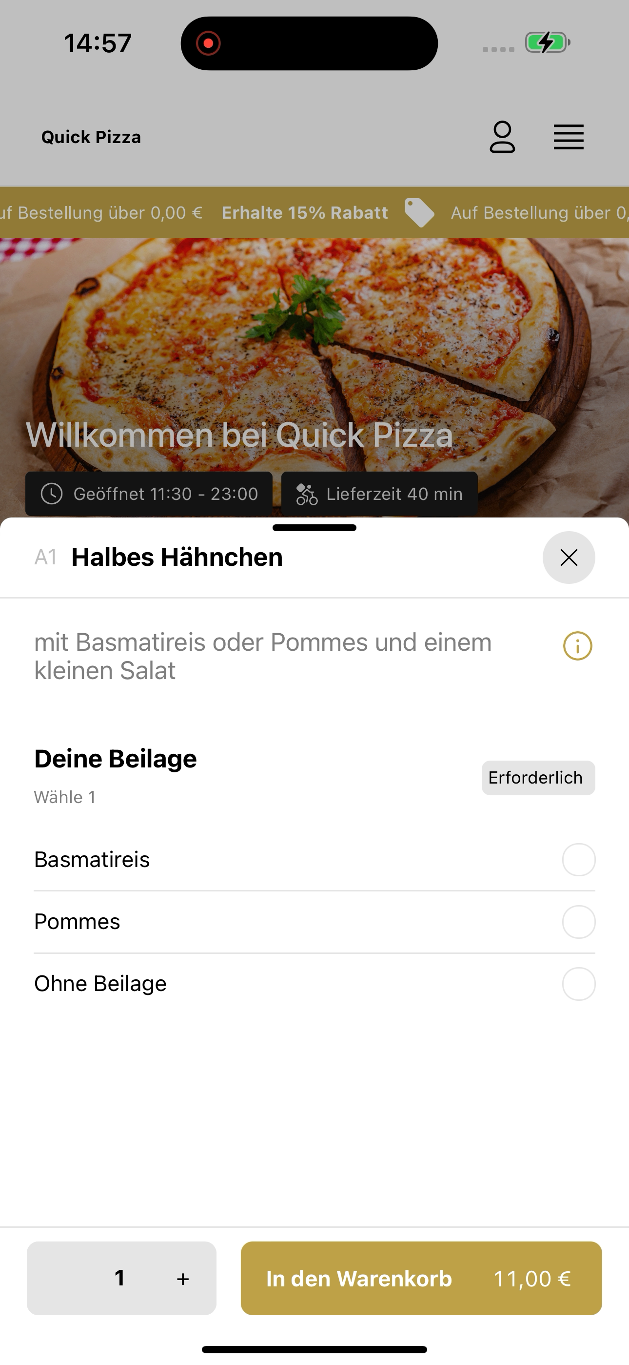 Quick Pizza DE screenshot 8