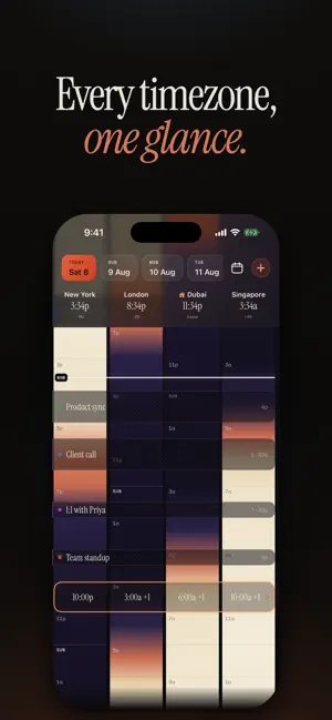 WorldTimeFinder: Time Zones screenshot 1