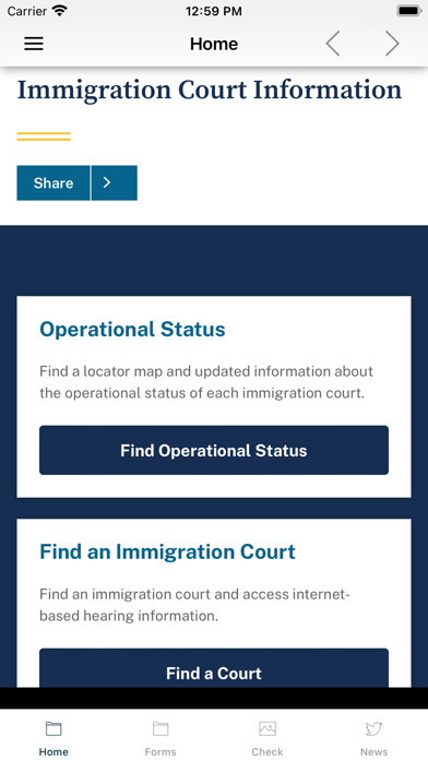 Immigration EOIR Case Status Screenshot
