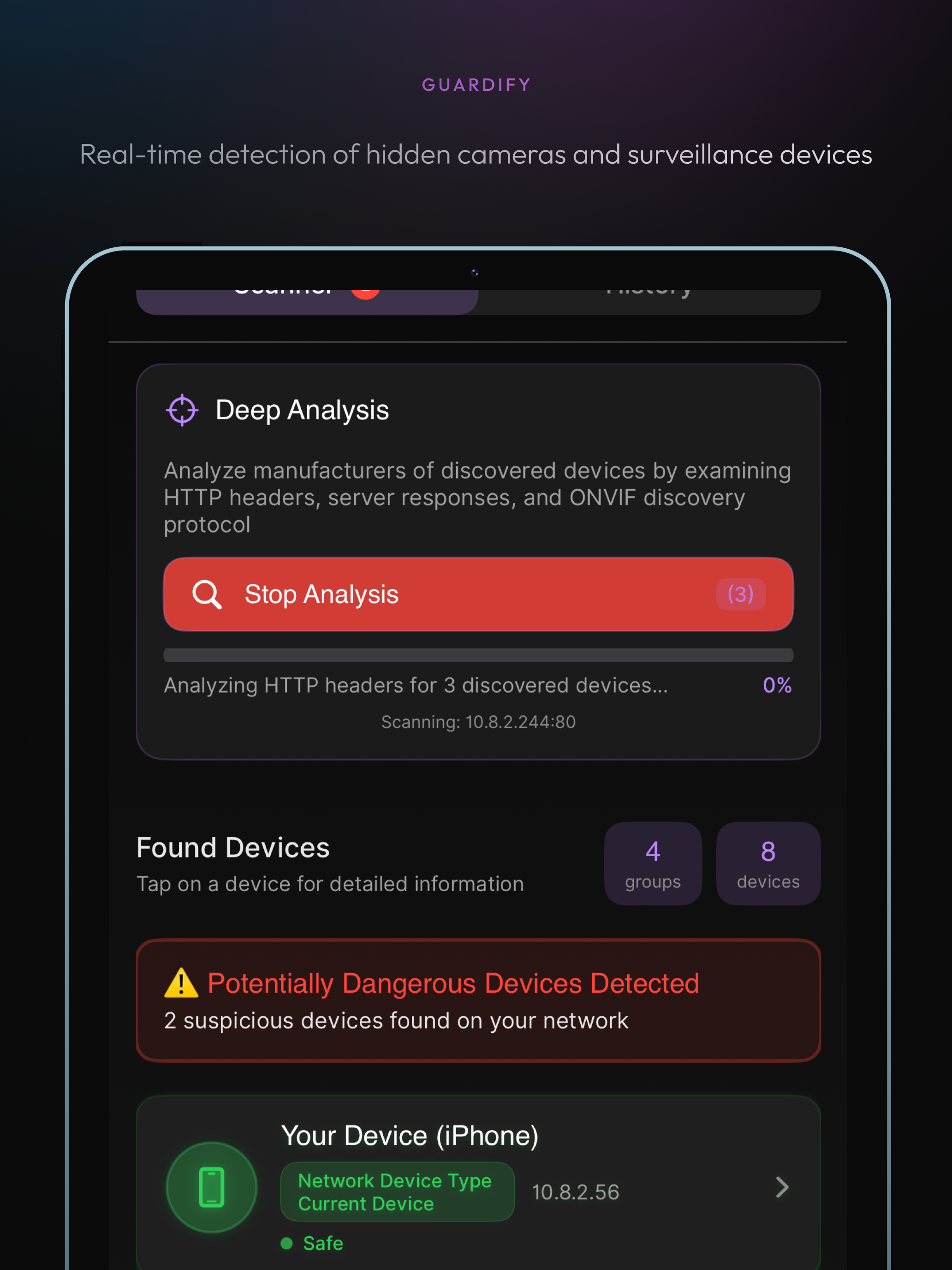 Guardify: Camera Detector