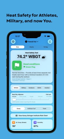 Wet Bulb Temperature: WBGT iPhone screenshot 1