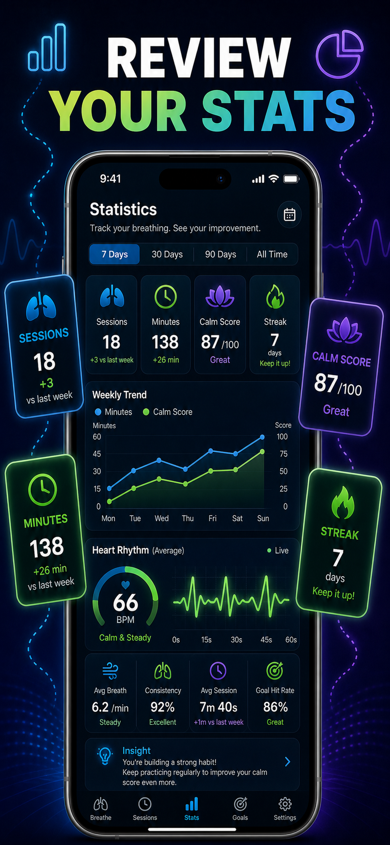 4-7-8 Breathing Focus Timer screenshot 9