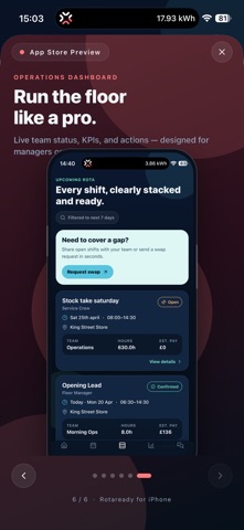 Rotaready: HR, Rota & Shifts iPhone screenshot