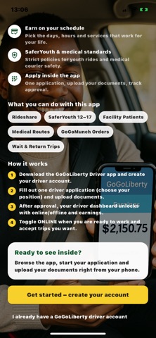 GoGoLiberty Driver iPhone screenshot
