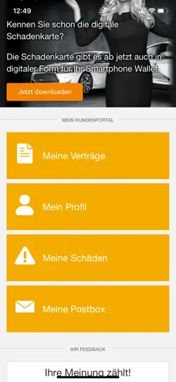 Screenshot von VHV Kundenportal auf dem iPhone 2