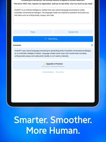 Humanize AI & Paraphrase Tool iPad screenshot