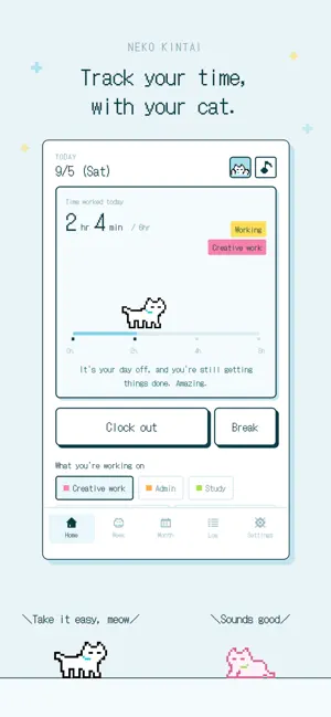 ねこ勤怠 Track Time with Cats screenshot 1
