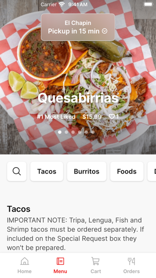 El Chapin iPhone screenshot 2 - Food & Drink app