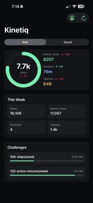 Kinetiq: Social Fitness screenshot 1