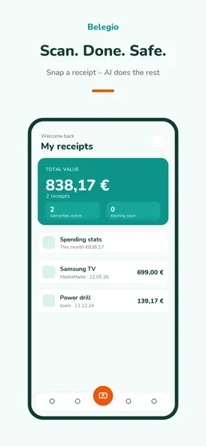Belegio: Receipts & Warranty screenshot 1
