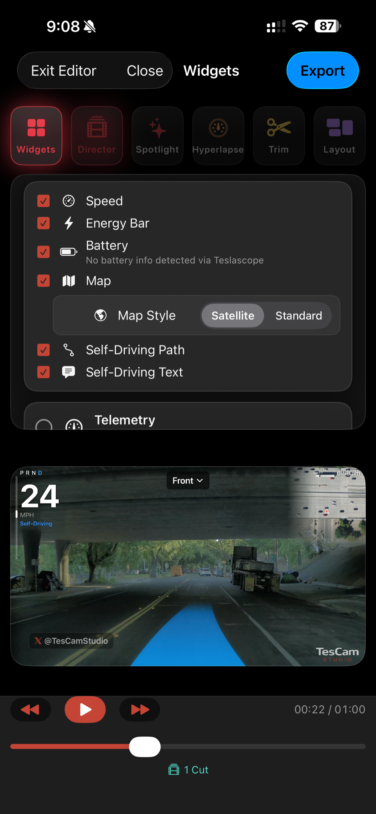 TesCam Studio for Tesla