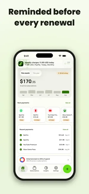 Subby Subscription Tracker screenshot 2